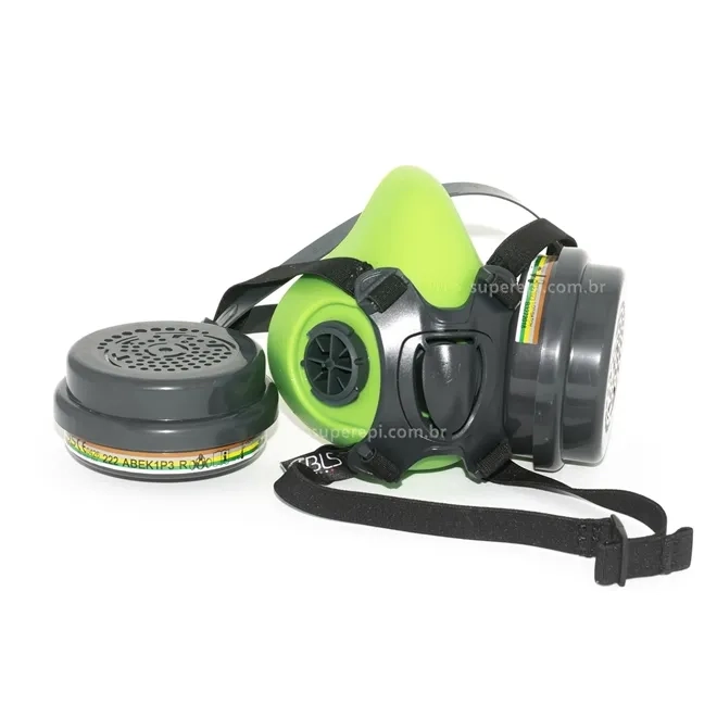 Máscara Semi-Facial BLS EVO 4000 Em Silicone Com 2 Filtros Abek1 + P3