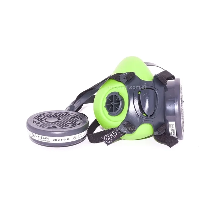 Máscara Semi-Facial BLS EVO 4000 Em Silicone Com 2 Filtros P3 Poeiras Tóxicas