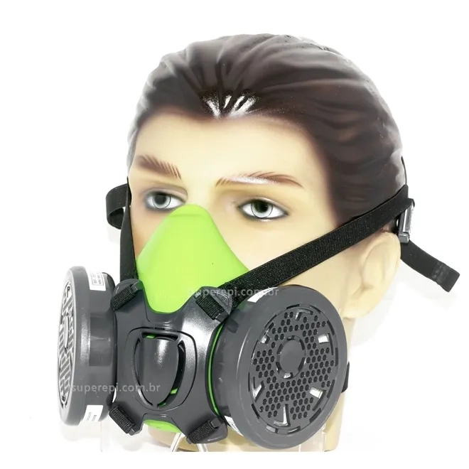 Máscara Semi-Facial BLS EVO 4000 Em Silicone Com 2 Filtros P3 Poeiras Tóxicas