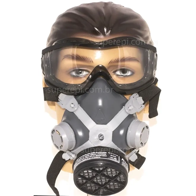 Máscara Alltec 2001 Com Óculos Everest e Filtro VO - Odor Tintas e Solventes CMA-1