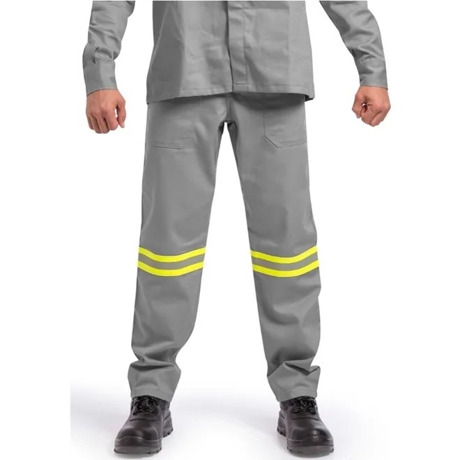 Calça Cinza Eletricista NR10 ATPV 11,0 Risco 2 Com Refletivo CA 41147