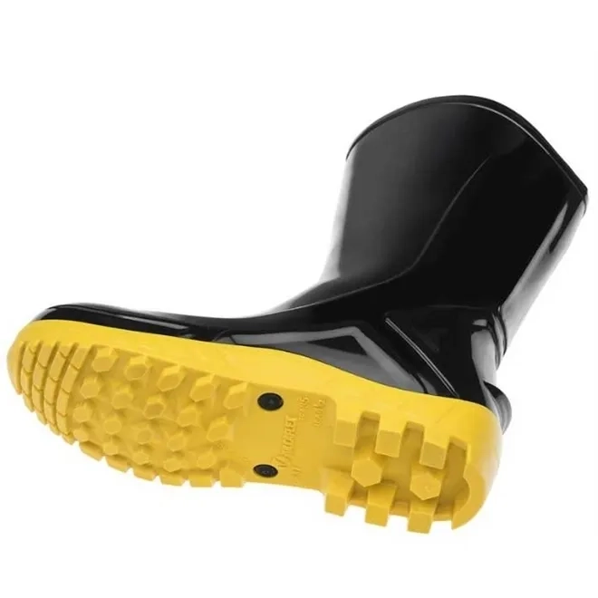 Bota de Pvc Preta Com Solado Amarelo Cano Médio Marluvas Vulcaflex CA 42291