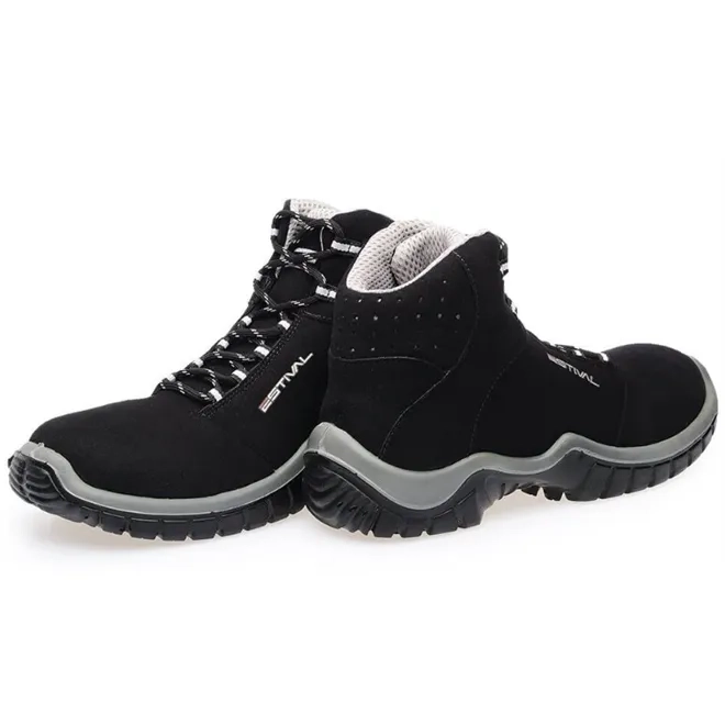 Bota De Segurança Estival Energy EN10071S2  Preto e Cinza Bico de Pvc CA 44558