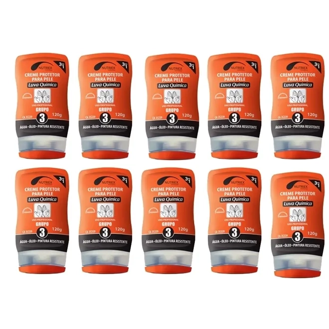 Creme Protetor Luva Química Grupo 3 Nutriex 120g CA 43802 Caixa Com 10