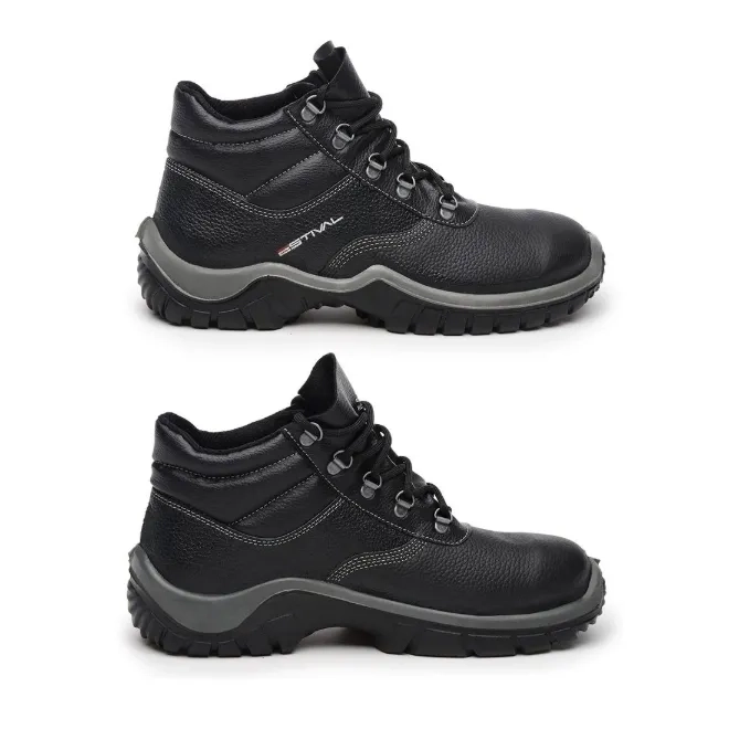 Bota de Segurança Em Couro de Amarrar Estival Com Bico Composite Preta CA 42553