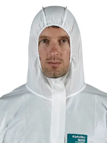 Macacão Ansell Microgard 1800 Tipo 5 e 6 Aba Selada Dupla Face CA 39119