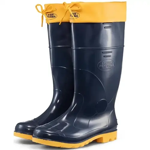 Bota de Pvc Calfor Pampeana Cano Longo Com Polaina Azul e Amarela CA 39764