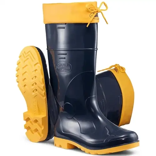 Bota de Pvc Calfor Pampeana Cano Longo Com Polaina Azul e Amarela CA 39764