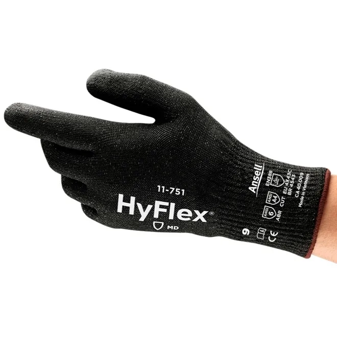 Luva Ansell HyFlex 11-751 Leve e Flexível Nível 5 de Corte CA 40009