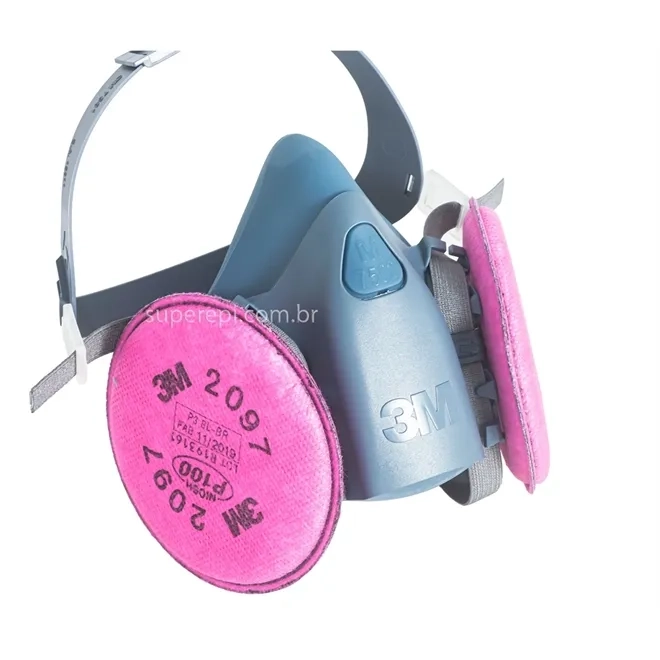 Respirador Reutilizável 3M 7500 Silicone Com 2 Filtros Inclusos 2097 P3 PFF3