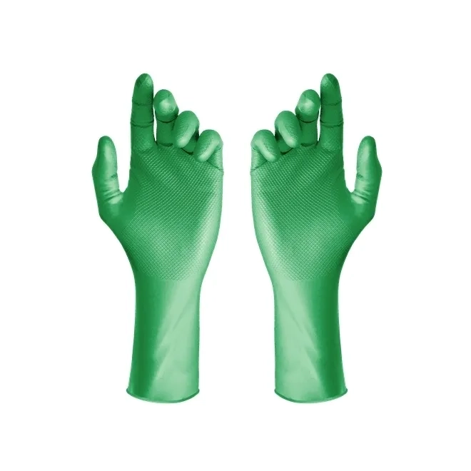 Luva Nitrílica Super Glove SS MAX Verde Ambidestra e Antiderrapante Super Safety CA 43407
