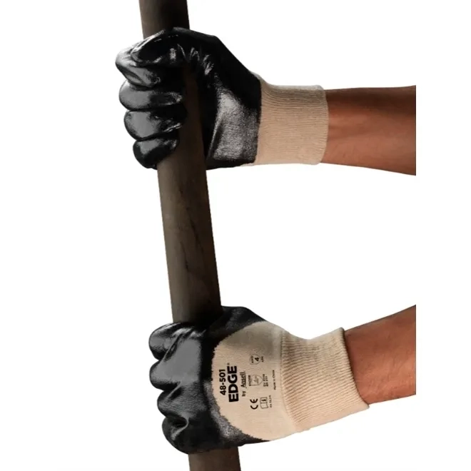 Luva Ansell Edge® 48-501 Banho Nitrílico 3/4 Repele óleos e líquidos CA 32719