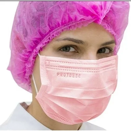 Máscara Cirúrgica Tripla Protdesc Dispenser Com 50 Unidades Rosa Certificada Anvisa