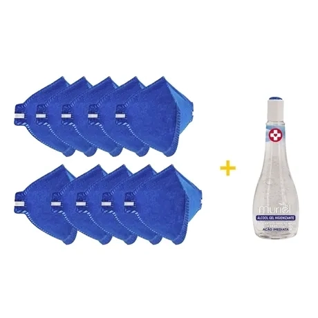 Máscara PFF2 Sem Válvula Delta Plus Agro CA 38504 Kit Com 10 Unidades + 1 Álcool Gel 249ML Brinde