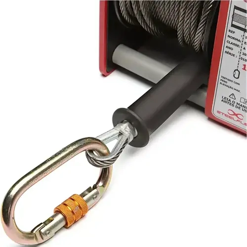 Guincho Manual Steelflex em Cabo de Aço 15 Metros STF GC0481 Para Espaço Confinado