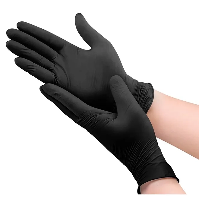 Luva Reutílizavel Em Látex Preta Sem Talco Ambidestra Caixa Com 50 Unidades Power Black Lalan CA 41945