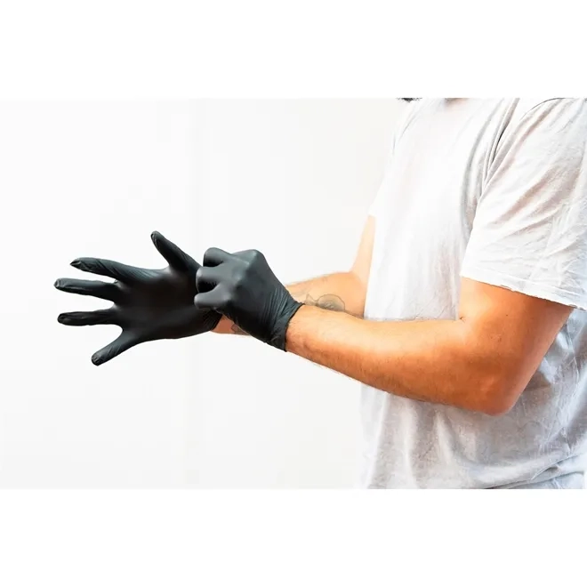Luva Reutílizavel Em Látex Preta Sem Talco Ambidestra Caixa Com 50 Unidades Power Black Lalan CA 41945