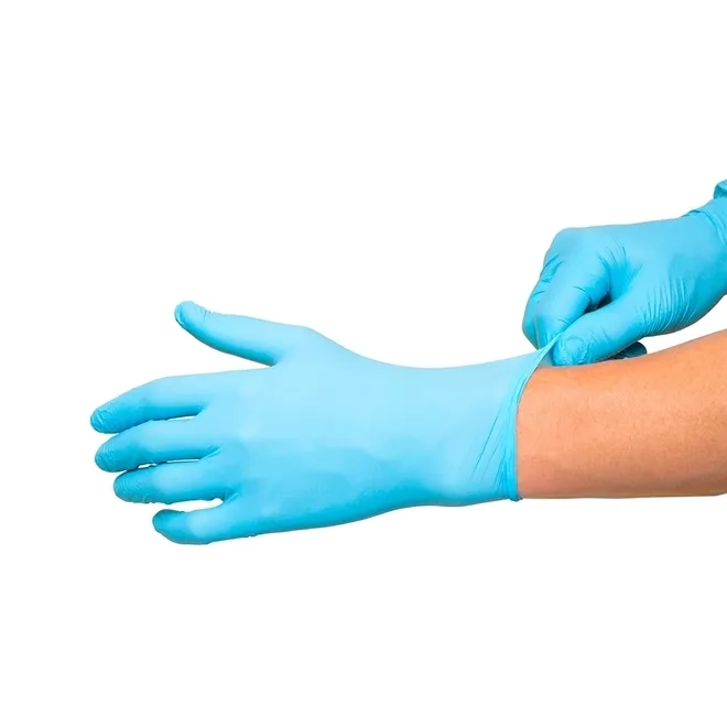 Luva Nítrilica Azul Sem Talco Caixa 100 Unidades Unigloves Nitrilo Blue Premium Com Anvisa CA 40811