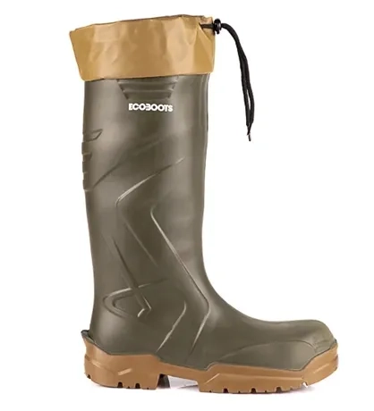 Bota de Pu Ecoboots Polytech Verde Com Solado Bege Acompanha Polaina CA 35047