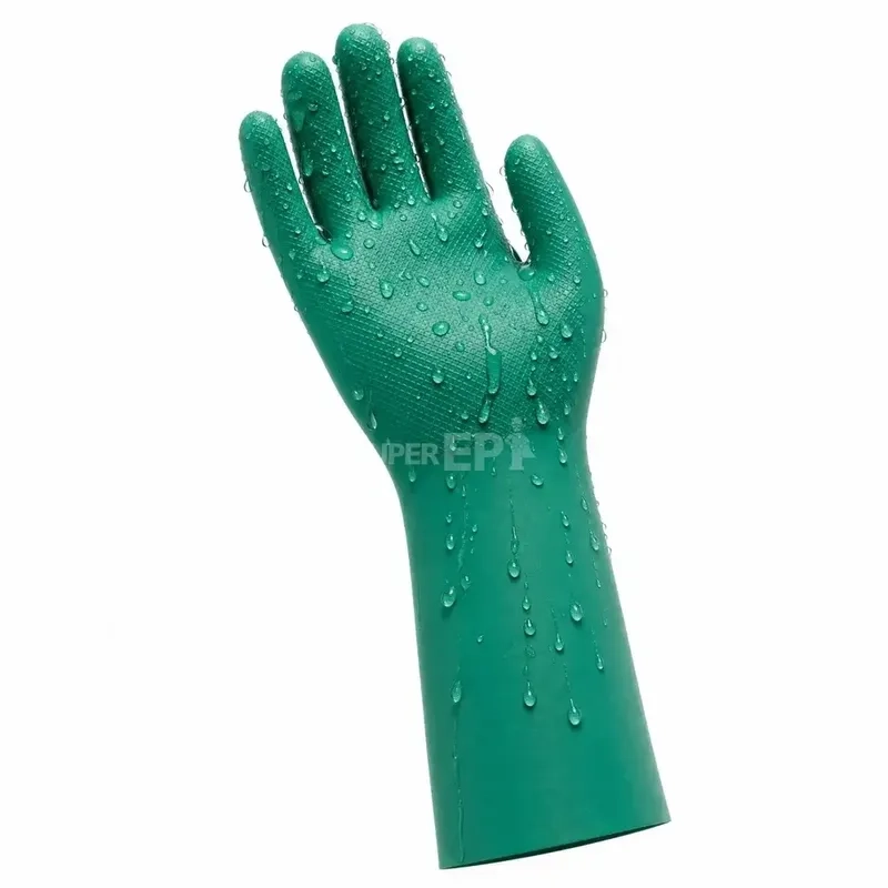 Luva Nitrisilver Danny Verde Nitrílica Com Forro Verniz Silver Antialérgica DA-36400 CA 44058