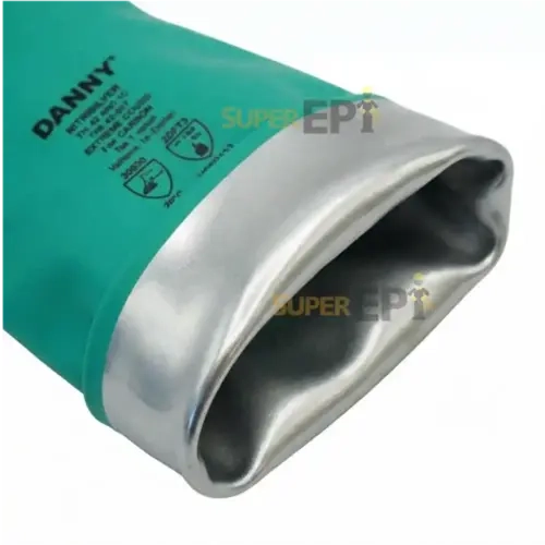 Luva Nitrisilver Danny Verde Nitrílica Com Forro Verniz Silver Antialérgica DA-36400 CA 44058
