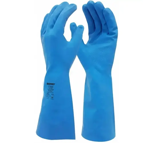 Luva Nitrisilver Danny Azul Nítrilica Com Forro Verniz Silver Antialérgica DA-36400 CA 43861