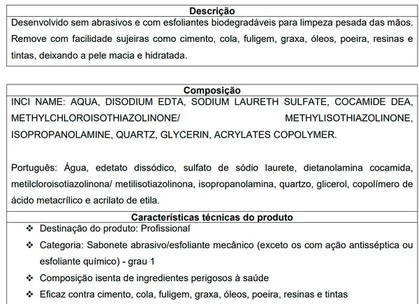 Sabonete Desengraxante Nutriex Citric Power 2 Litros Limpeza Pesada das Mãos