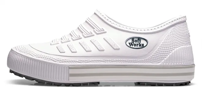Sapatênis de Segurança BB81 Iate Soft Works Branco Com Faixas Claras Não Escorrega CA 43860