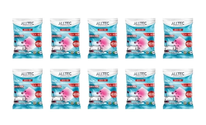 Máscara Respirátoria Alltec Mastt Protec Pff2 Sem Válvula Virucida CA 44305 kit com 10