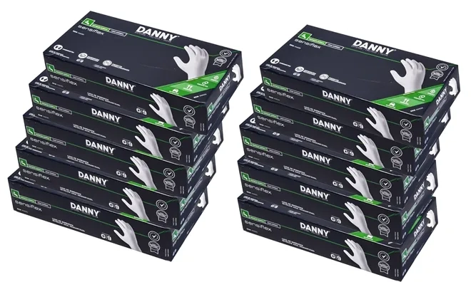 Luva Nitrílica Sensiflex Premium Branca Punho Alongado DA-90112B Ca 41690 Caixa com 10