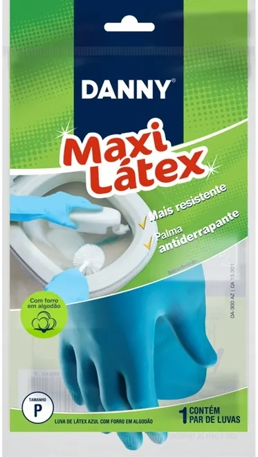 Luva Danny Maxi Látex Reforço Extra DA-300 Ca 13301 Azul - Caixa