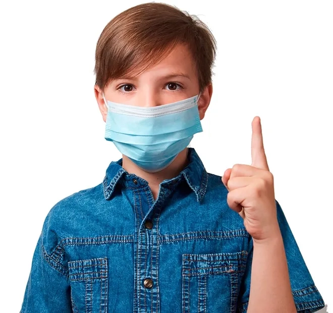 Máscara Tripla Infantil Azul Nabeles 100% Antialérgica Com Clipe Nasal 20 Unidades