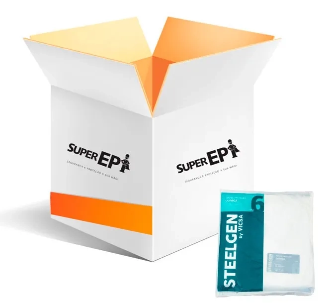 Macacão de Segurança Branco Danny SteelPro Proteção Química Vic-85111 CA 20662 - Caixa