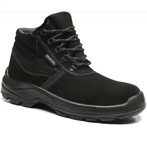 Bota de Segurança Nobuck Bracol Linha BAF Cor Preta Com Bico de Pvc CA 40872