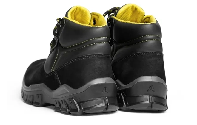 Bota de Segurança Nobuck Delta Plus RIO OB SRC Preta e Amarelo Bico Pvc WPSRIOOB CA 45485