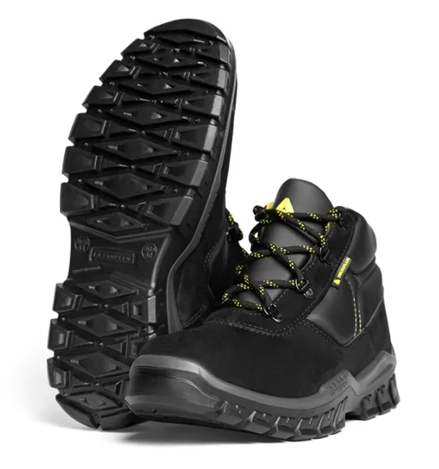 Bota de Segurança Nobuck Delta Plus RIO OB SRC Preta e Amarelo Bico Pvc WPSRIOOB CA 45485