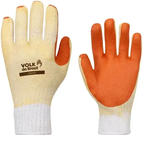 Luva de Segurança Orange Volk CA 21367/51343 Caixa Com 12 Pares
