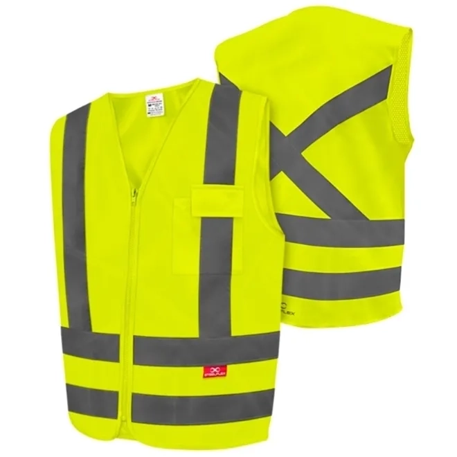 Colete Refletivo Amarelo Com 1 bolso STF VACL91010 SteelFlex - Atacado