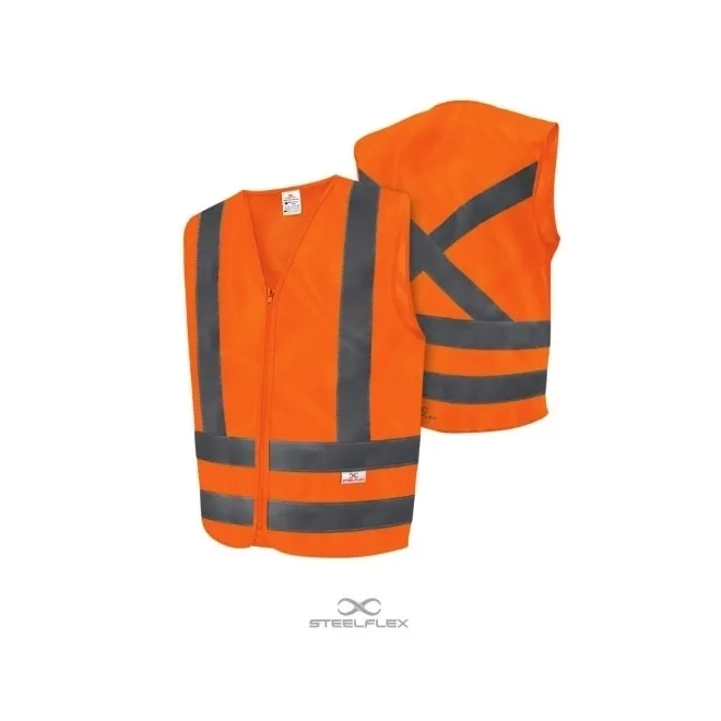 Colete Laranja Refletivo com 1 Bolso SteelFlex STF-VACL91030 Atacado