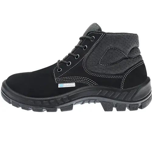 Bota em Couro Nobuck Marluvas 50B26-CB-BP Preta Leve e Confortável Com Bico PVC CA 45611