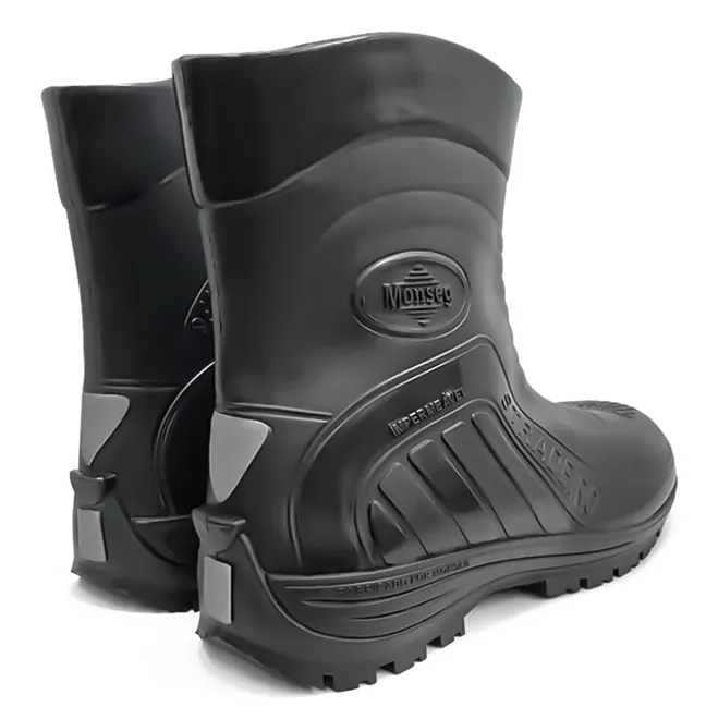 Bota de Segurança Stradeiro Motociclista Preta Monseg Impermeável Antiderrapante e Durável CA 44883