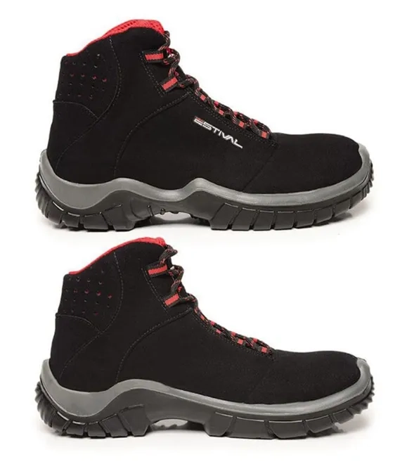 Bota De Segurança Estival Energy EN10071S2-PTVM  Preto e Vermelho Bico de Pvc CA 44558