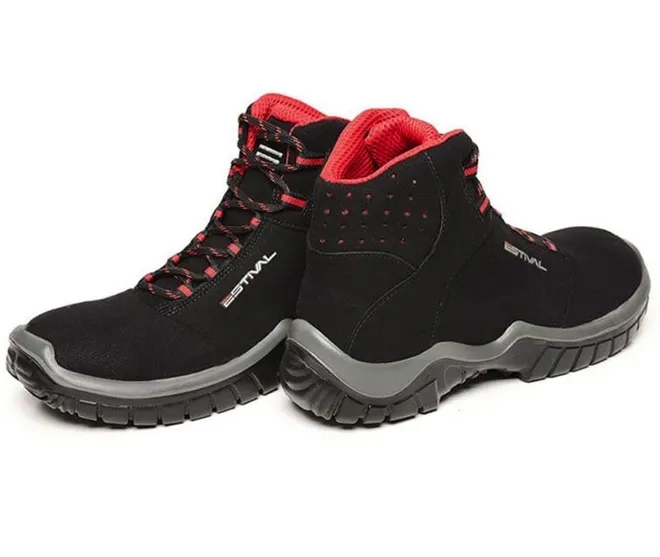 Bota De Segurança Estival Energy EN10071S2-PTVM  Preto e Vermelho Bico de Pvc CA 44558