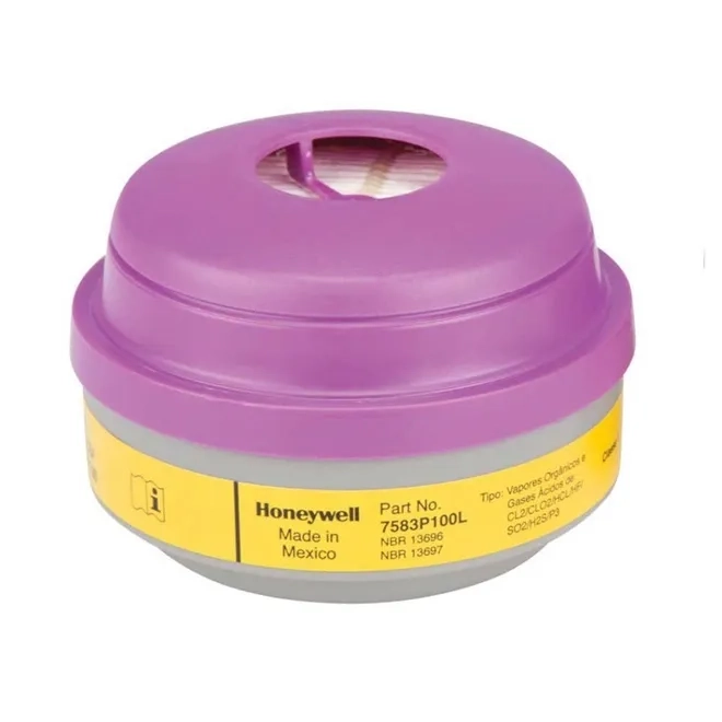 Máscara Honeywell 5500 Com 2 filtros  Para Vapor Orgânico e Gás Ácido + P3 P100 Série N HoneyWell 7583p100l CA  32131