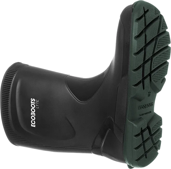 Bota de Pu Ecoboots Service Baixas Temperaturas Preta e Verde, Antiderrapante e Ultra Resistente CA 38589