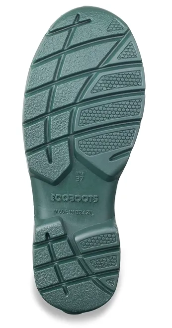 Bota de Pu Ecoboots Service Baixas Temperaturas Preta e Verde, Antiderrapante e Ultra Resistente CA 38589