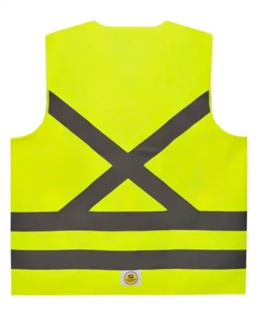 Colete Refletivo Amarelo Fluorescente Super Safety Sem Bolso Com Zíper HI-VIS