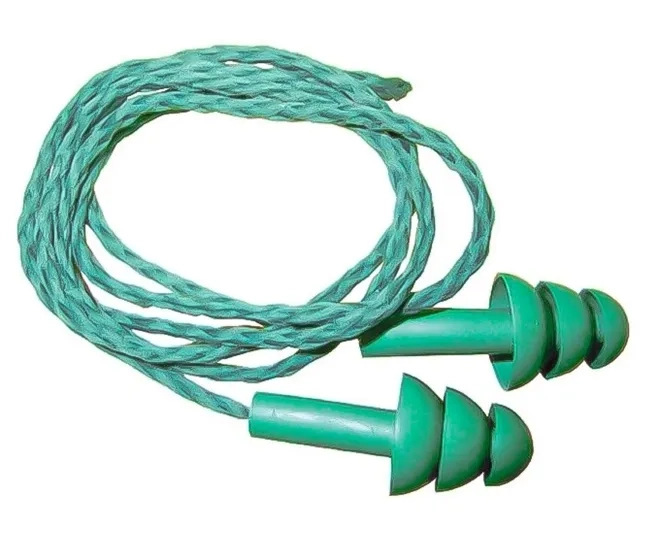 Protetor Auditivo em Copolímero 17db Verde Com Cordão de Algodão Protect Maximus CA 17664 - Caixa Com 100 Unidades
