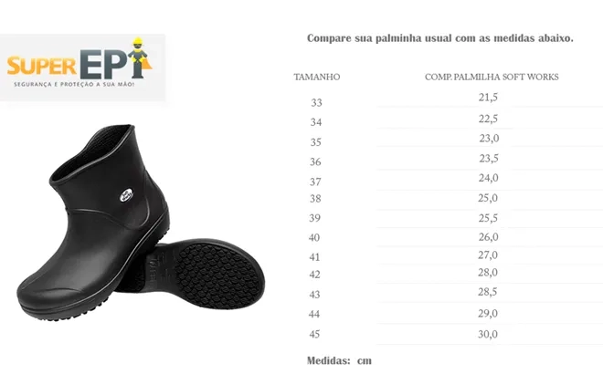 Bota Profissional Light Boot BB85 Preta Ca 37390 Soft Works Isolante ao Frio e Antiderrapante