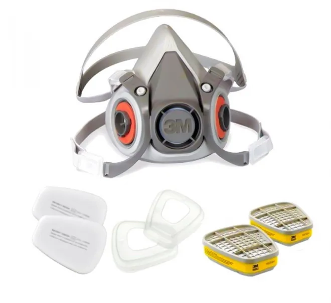Kit Completo Respirador 3M 6200 Com Cartuchos e Filtros Para Serviços Gerais CA 4115